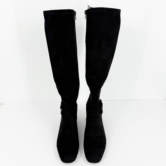 Vaneli Womens Sorina Tall Boots Size 11M Black Suede Slip On Flared Heel NIB - Picture 5 of 13